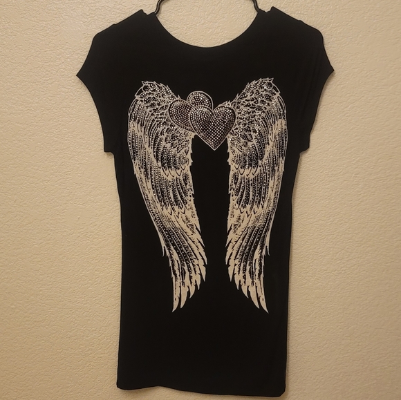 S-Twelve Clothing Co. Black T-Shirt with Rhinestone Womens Size Medium - Picture 4 of 5